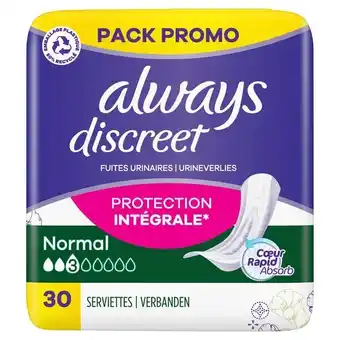 Carrefour Always discreet protections hygiéniques offre