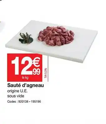 Promocash Sauté D'agneau offre