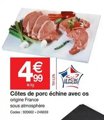 Promocash Côtes De Porc échine Avec Os offre