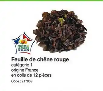 Promocash Feuille De Chêne Rouge offre