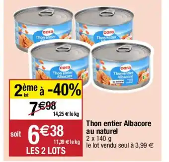 Migros Thon entier Albacore au naturel offre