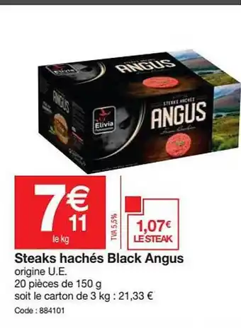 Promocash Steaks Hachés Black Angus offre