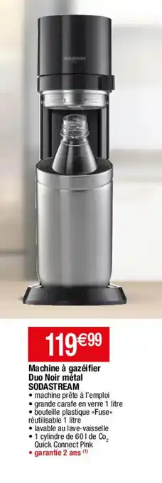 Migros Machine à gazéifier Duo Noir métal SODASTREAM offre