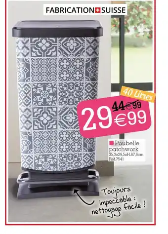 Poubelle patchwork 35,3x29,5xH.67,6cm