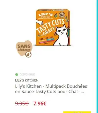 Animalis Lily's Kitchen - Multipack Bouchées en Sauce Tasty Cuts pour Chat -... offre