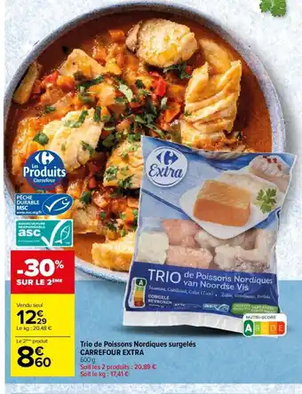 Carrefour Drive Trio de Poissons Nordiques surgelés offre