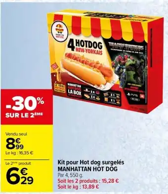 Carrefour Drive Kit pour Hot dog surgelés MANHATTAN HOT DOG offre