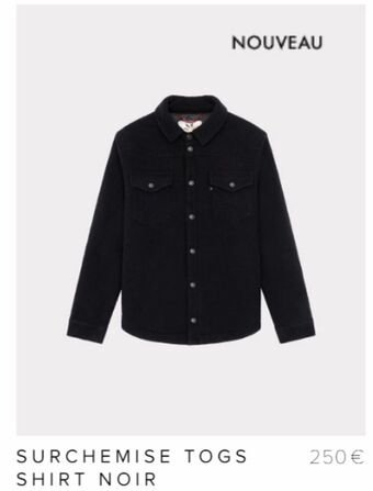 Surchemise togs shirt noir