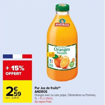 Carrefour Drive Pur Jus de fruits(⁰) ANDROS offre