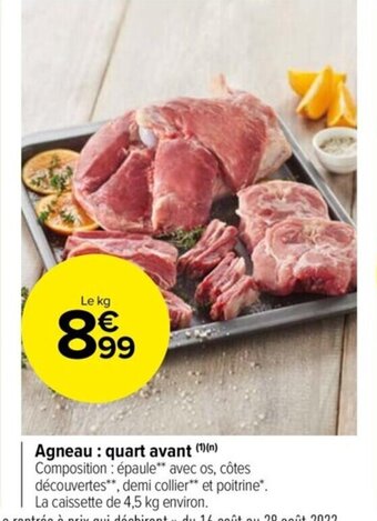 Carrefour Drive Agneau : quart avant (¹)(n) offre