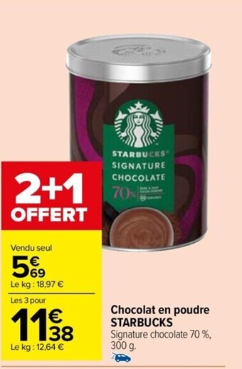 Carrefour Drive Chocolat en poudre STARBUCKS offre