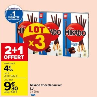Carrefour Drive Mikado Chocolat au lait LU offre