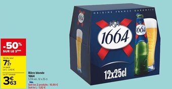 Carrefour Drive Bière blonde 1664 offre