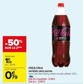 Carrefour Drive COCA-COLA variétés sans sucres offre