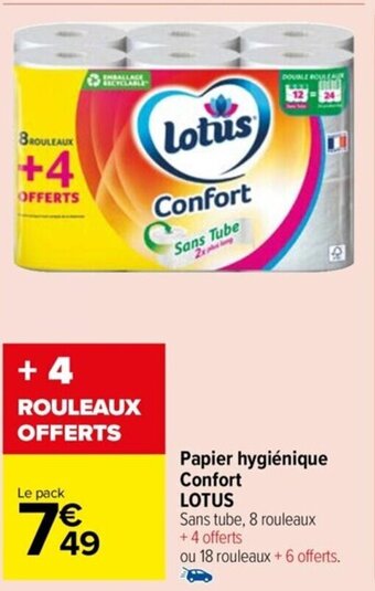 Carrefour Drive Papier hygiénique Confort LOTUS offre