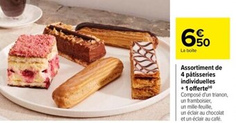 Carrefour Drive Assortiment de 4 pâtisseries individuelles + 1 offerte(o) offre