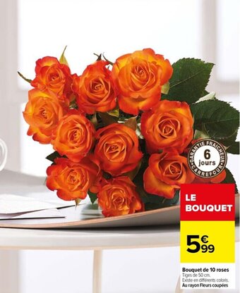 Carrefour Drive Bouquet de 10 roses offre