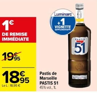 Carrefour Drive Pastis de Marseille PASTIS 51 offre