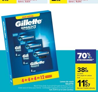 Carrefour Drive Lames de rasoir GILLETTE offre