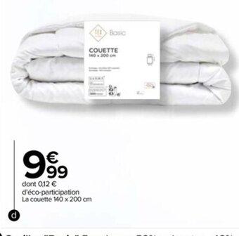 Carrefour Drive Couette "Basic" offre