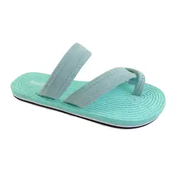 Decathlon Tongs pour femmes brasileras de couleur vert eau avec semelle en caoutchouc offre