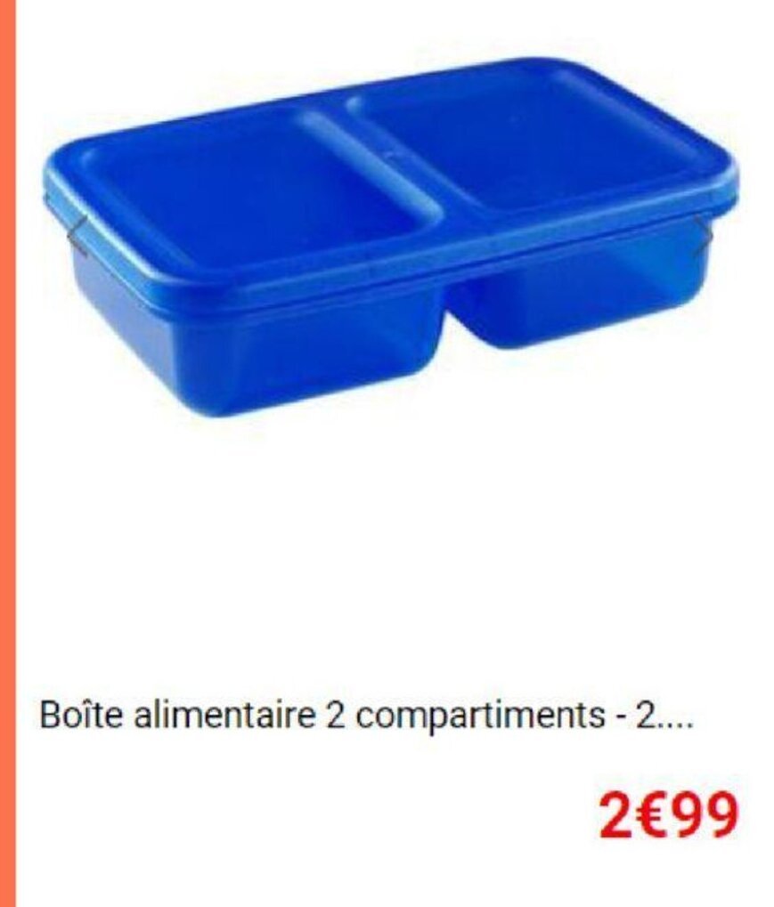 Promo Boîte alimentaire 2 compartiments 2.... chez La Foir'Fouille