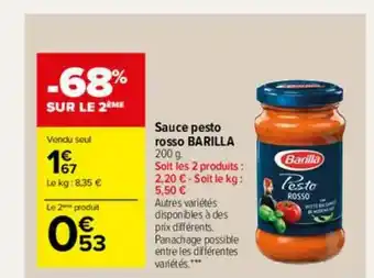 Carrefour Market Sauce Pesto Rosso Barilla offre