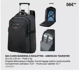 Costco Sac à Dos Business à Roulettes - American Tourister offre