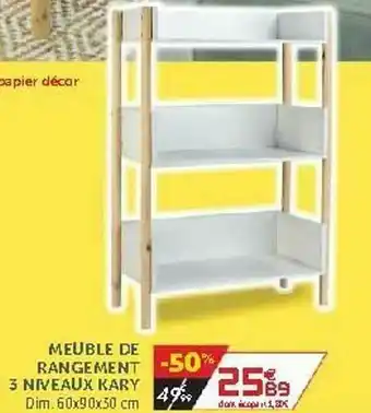 Gifi Meuble De Rangement 3 Niveaux Kary offre
