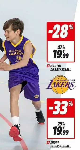 Intersport Maillot De Basketball, Short De Basketball offre