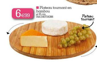 Kandy Plateau Tournant En Bambou offre