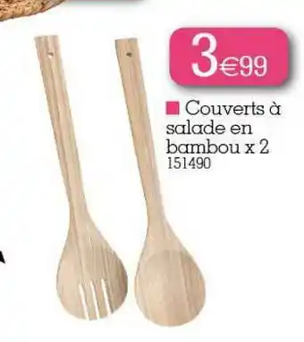 Couverts à Salade En Bambou X2