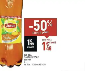 Spar Ice Tea Saveur Pêche Lipton offre