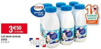 Cora x Carrefour Lait demi-écrémé offre