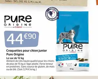 Jardiland Croquettes Pour Chien Junior Pure Origine offre