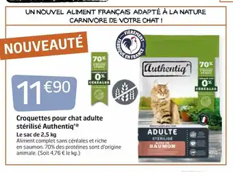 Jardiland Croquetes Pour Chat Adulte Stèrilisè Authentiq offre