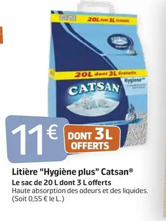 Jardiland Litière "Hygiène Plus" Catsan offre