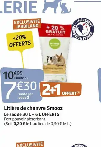 Jardiland Litière De Chanvre Smooz offre