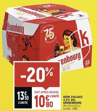 Spar Kronenbourg bière d’alsace 4,2% vol. offre