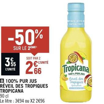 Tropicana 100% pur jus réveil des tropiques