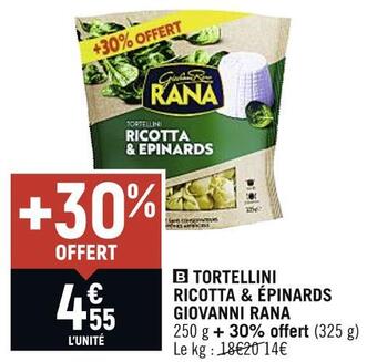 Spar Giovanni rana tortellini ricotta & épinards offre