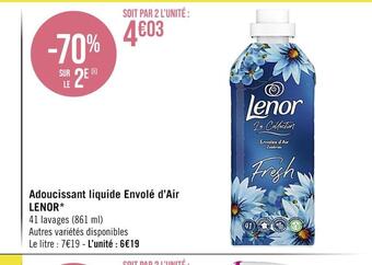 Casino Supermarchés Lenor adoucissant liquide envolé d’air* offre