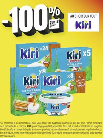Spar Kiri -100% sur le 3ème au choix sur tout kiri offre