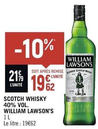 Spar William lawson’s scotch whisky 40% vol. offre