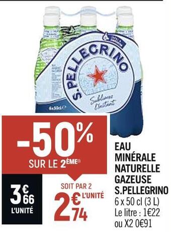 S.pellegrino eau minérale naturelle gazeuse