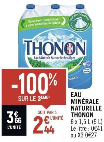 Spar Thonon eau minérale naturelle offre