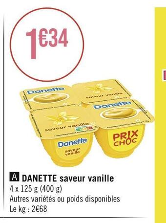 Danette danette saveur vanille