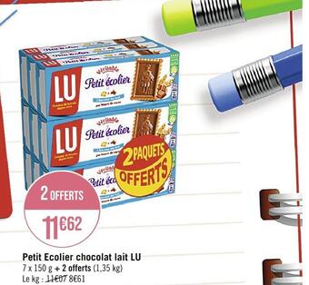 Casino Supermarchés Lu petit ecolier chocolat lait offre