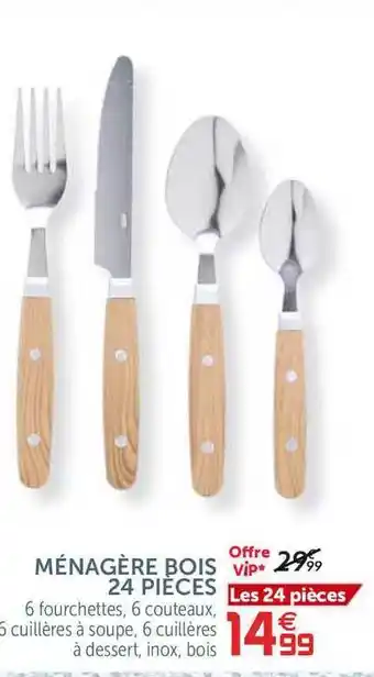 Gifi Ménagère Bois 24 Pièces offre