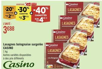 Casino Supermarchés Casino lasagnes bolognaise surgelée offre